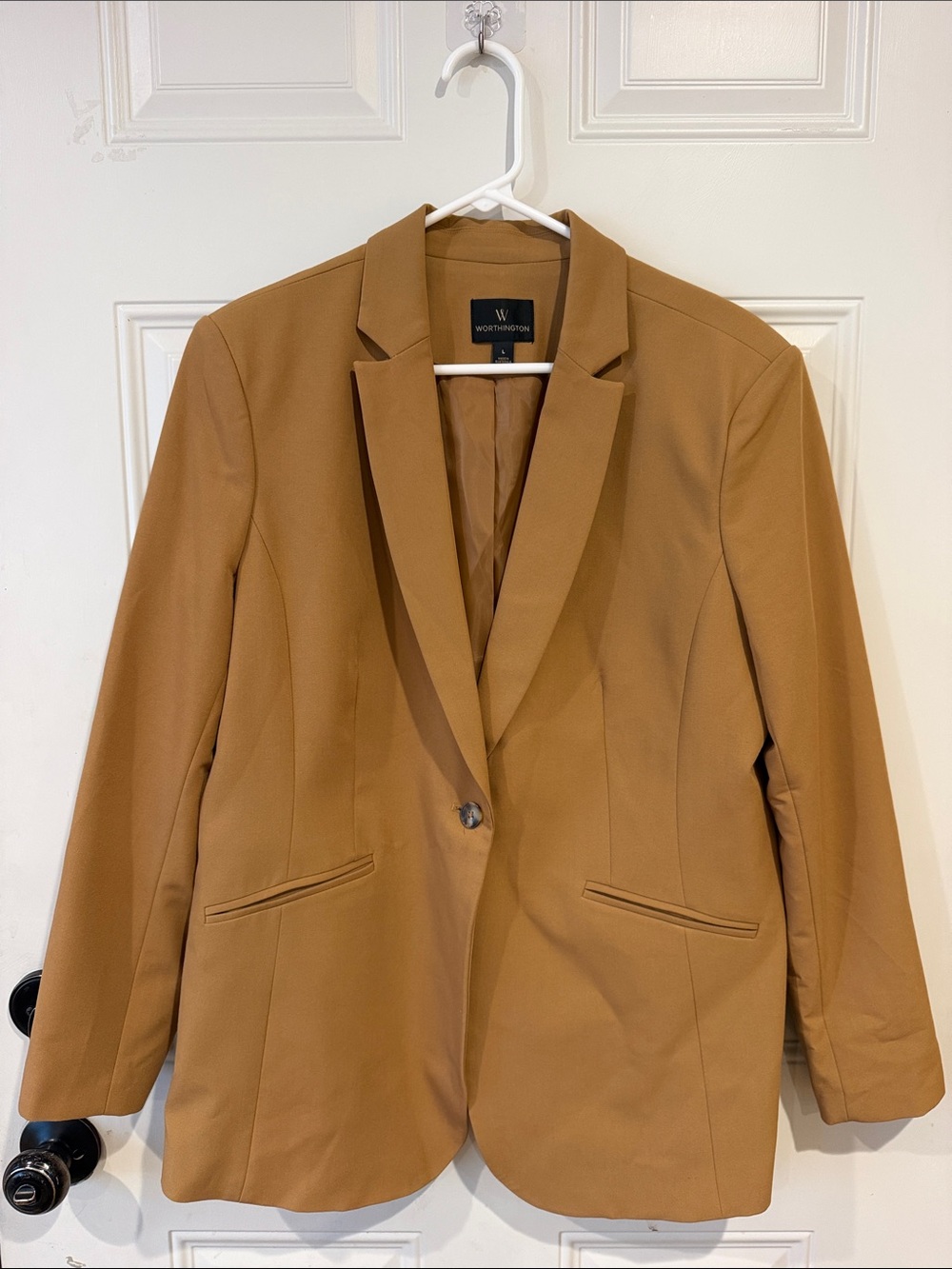 Worthington Camel Brown Single-Button Blazer